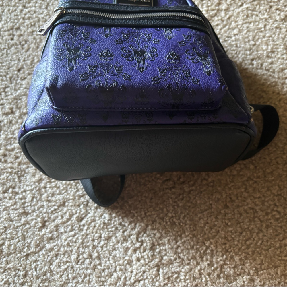 Haunted Mansion Purple Wallpaper Loungefly Backpack - Picture 2 of 3
